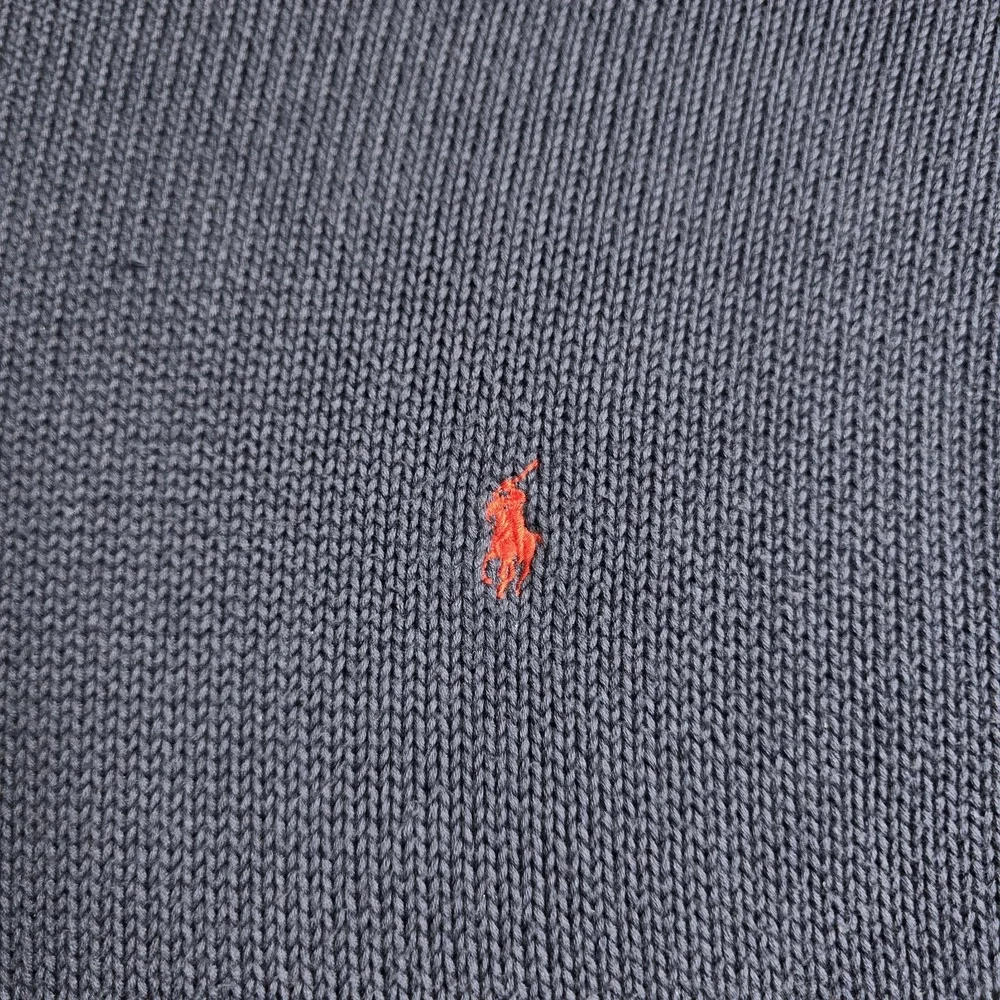 Vintage Polo Ralph Lauren Knit Sweater Mens 4XLT Navy Blue Red Pony Long Sleeve